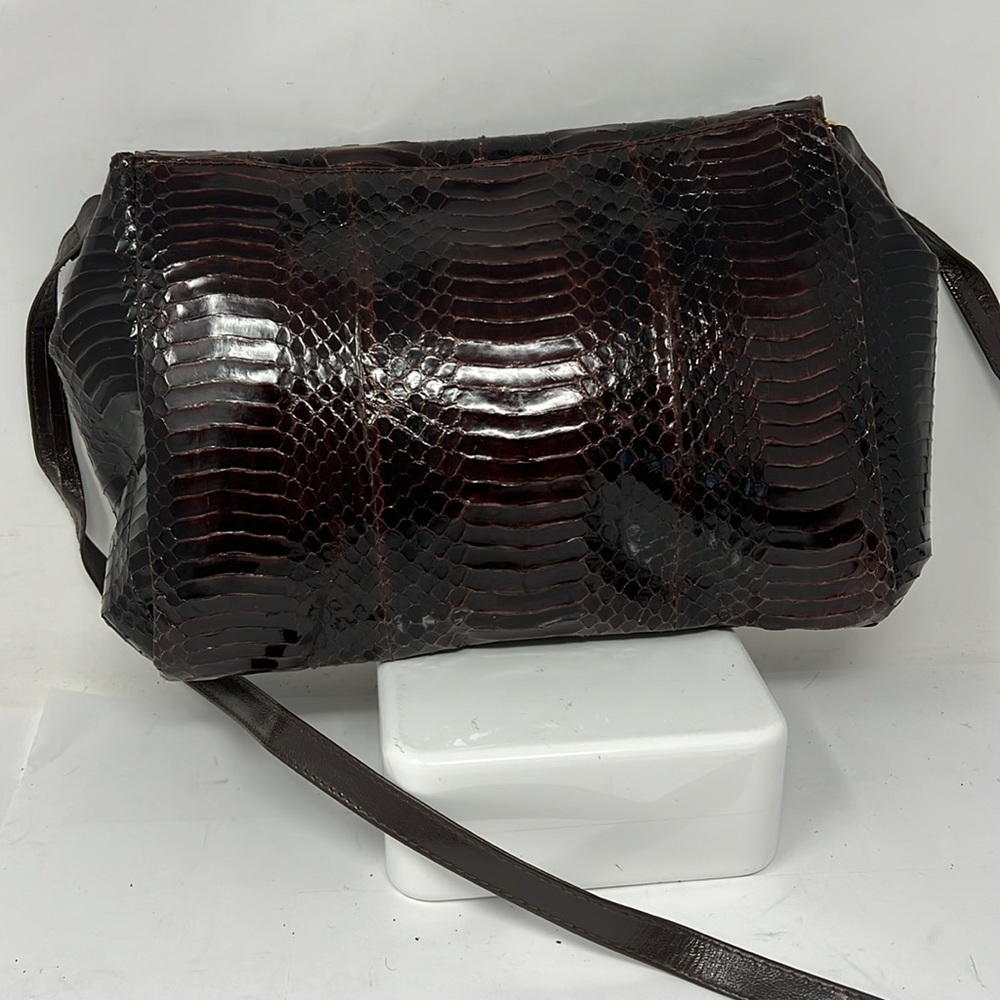 J Renee Brown Python Clutch Shoulder Bag - image 4